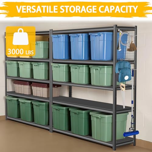 WOZBUD 3000LBS Garage Shelving Heavy Duty 48″W Metal Shelving for Garage,72″H Standing Shelf Units ,5 Adjustable Levels Garage Shelving Units and Storage,Storage Rack for Garage Organazation.1PCS… WOZBUD