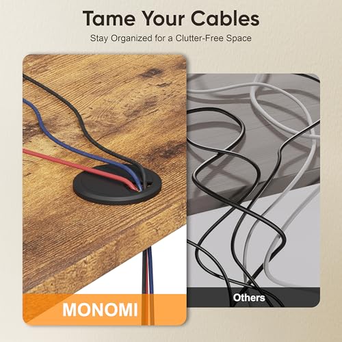 Monomi Electric Standing Desk, 79 x 31.5 inches Height Adjustable, Ergonomic Home Office Sit Stand Up Desk with Memory Preset Controller (Rustic Brown Top/Black Frame) Monomi