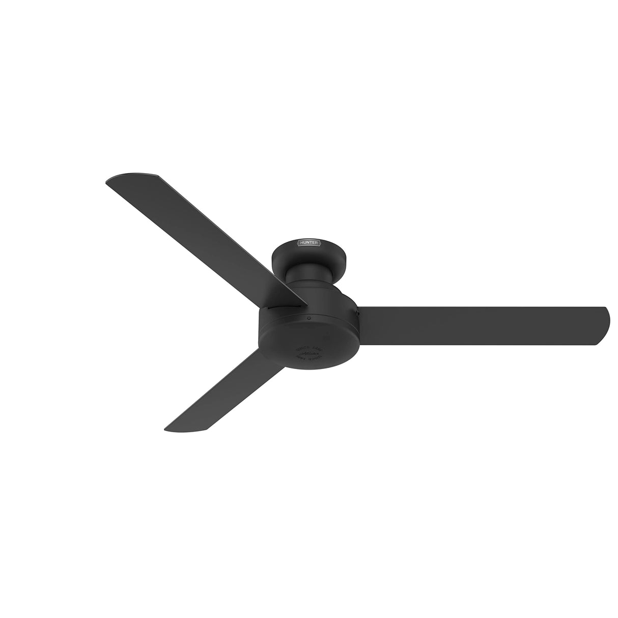 Hunter - Presto Indoor Low Profile Ceiling Fan, Wall Control, 52-inch, Matte Black, Casual-style, 3-speed WhisperWind Motor, 52407, for living rooms, bedrooms, home offices, kitchens Hunter