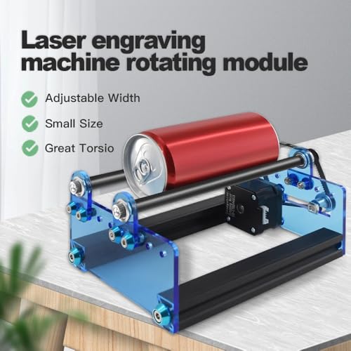TWOTREES 360°Laser Rotary Roller,Y-axis Rotary Roller Engraving Module with Engraver Heightening Column for Engraving Cylindrical Objects Cans (Engraving Axis Tools+Engraver Heightening Column) YUYUEMI