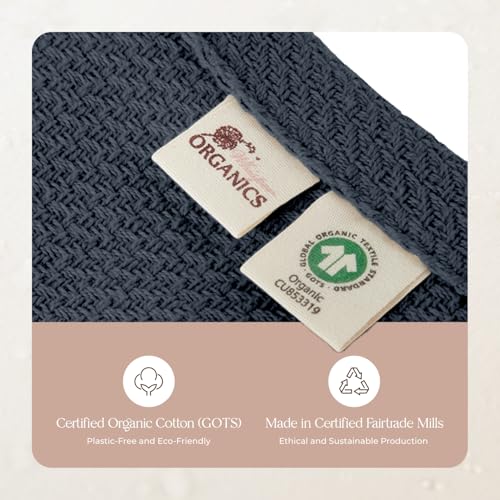 100% Organic Cotton Blanket - GOTS & Fairtrade Certified Organic Cotton Throw Blanket for Bed with Soft Heavy & Breathable Single Knit Weave - Great as Bedspread or Coverlet (Mineral, King/Cal King) Whisper Organics