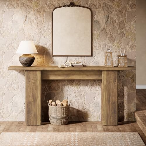 Tribesigns 70.87" Extra Long Console Table for Entryway, Mid-Century Modern Sofa Table Behind Couch for Entry, Entrance, Hallway, Living Room, Narrow Long, Brown Tribesigns