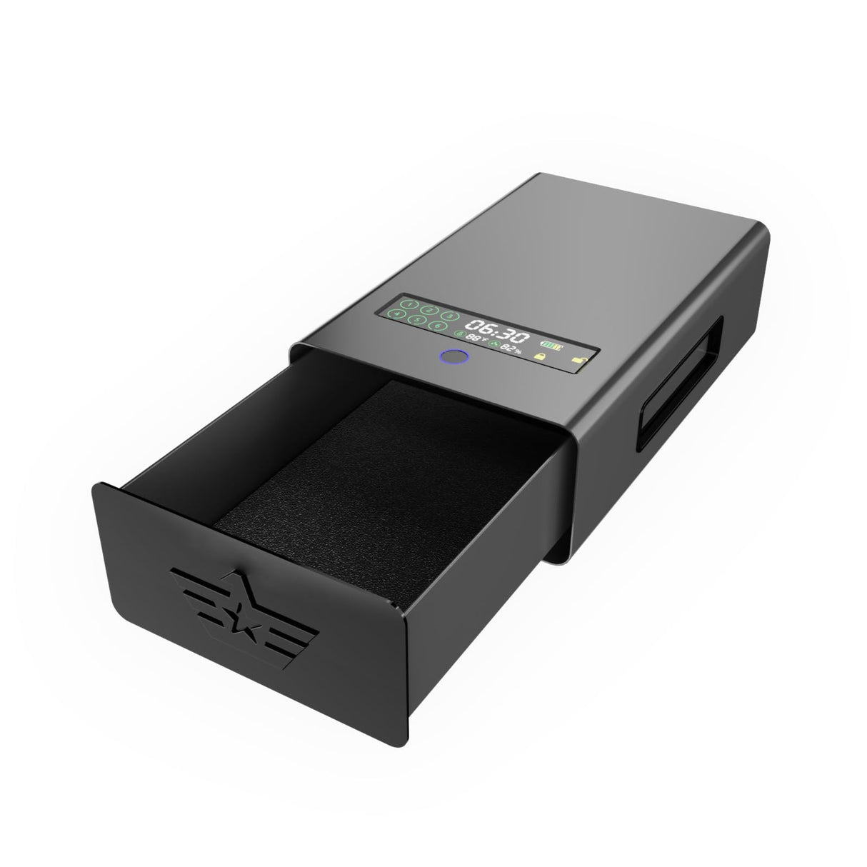 gun safe,Biometric Gun Safe For Handgun with fingerprint, key and digital password 3 .Smart Handgun Safe for Home Bedside Nightstand Car for 2 pistols Generic