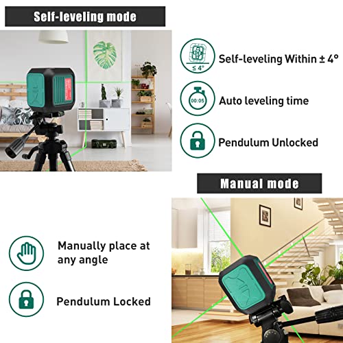 HYCHIKA Laser Level Self Leveling Green Cross Line Lasers Level Tool 50ft Measure Range for Indoor/Outdoor/Construction/DIY/Picture hanging, Battery HYCHIKA BETTER TOOLS FOR BETTER LIFE