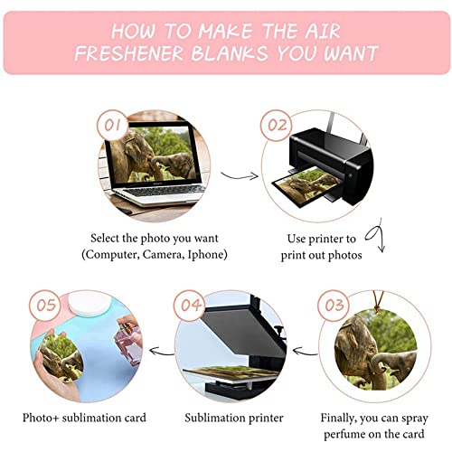 Ruitutedianzi 200 Pieces Sublimation Air Freshener Blanks DIY Air Freshener Scented Blank Car Pressed Felt for DIY Heat Press-Round Ruitutedianzi