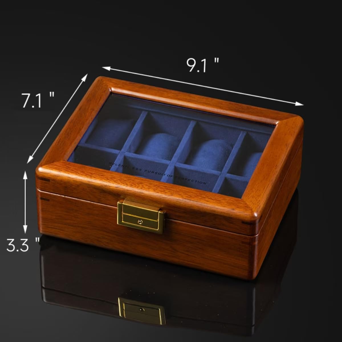Solid Wood Watch Box 8 Slots With Glass Lid Walnut Collection Case For Men Women Luxury Wooden Display Organizer Storage Holder Bescott
