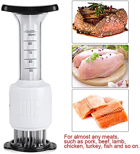 GOTOTOP Meat Marinade Tenderizer Needle Injector Steaks Flavor Syringe Cook Kitchen Tool Meat Tenderizer 2.64 x 2.64 x 8.86inch GOTOTOP