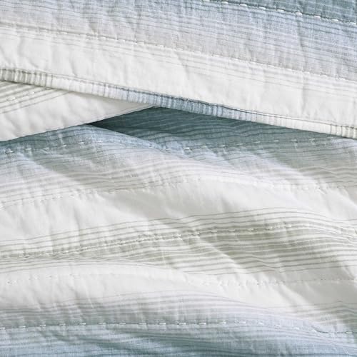 Tommy Bahama - Queen Size Quilt Set, 100% Soft Cotton & Coastal Inspired Bedding for Year Round Comfort, 3 Piece Bed Set with Matching Pillowcases (Prima Island Stripe Blue) Tommy Bahama