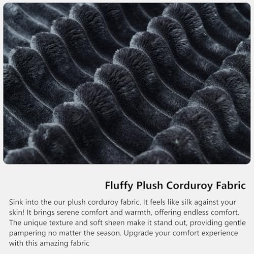 Domiqut 108”Modern Modular L-Shape Couch with Chaise, Modular Sectional Couches for Living Room, Deep Seat Boneless Sofa Bed, No Assembly Required Sleeper Sofa, Plush Corduroy Fabric, Dark Gray Domiqut