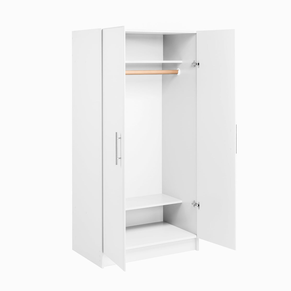 Prepac Armoir, Elite 32"W x 65"H x 24.5"D White Wardrobe Closet & Cabinet - Functional Clothes Storage with Hanging Rail, Armoire Wardrobe Prepac