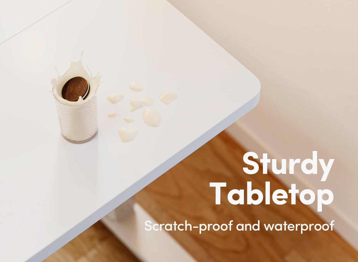 BANTI 63'' Standing Desk, Electric Stand up Height Adjustable Home Office Table, Sit Stand Desk with Splice Board, White BANTI