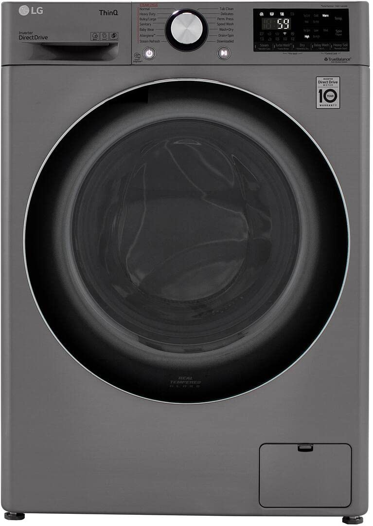 LG WM3555HVA 24 Inch Smart Front Load Washer/Dryer Combo with 2.4 cu.ft. Capacity, 14 Programs, 13 Wash Options, 8 Dry Cycles, TurboWash™, Allergiene™ Cycle, Sanitize Cycle, Steam Refresh LG