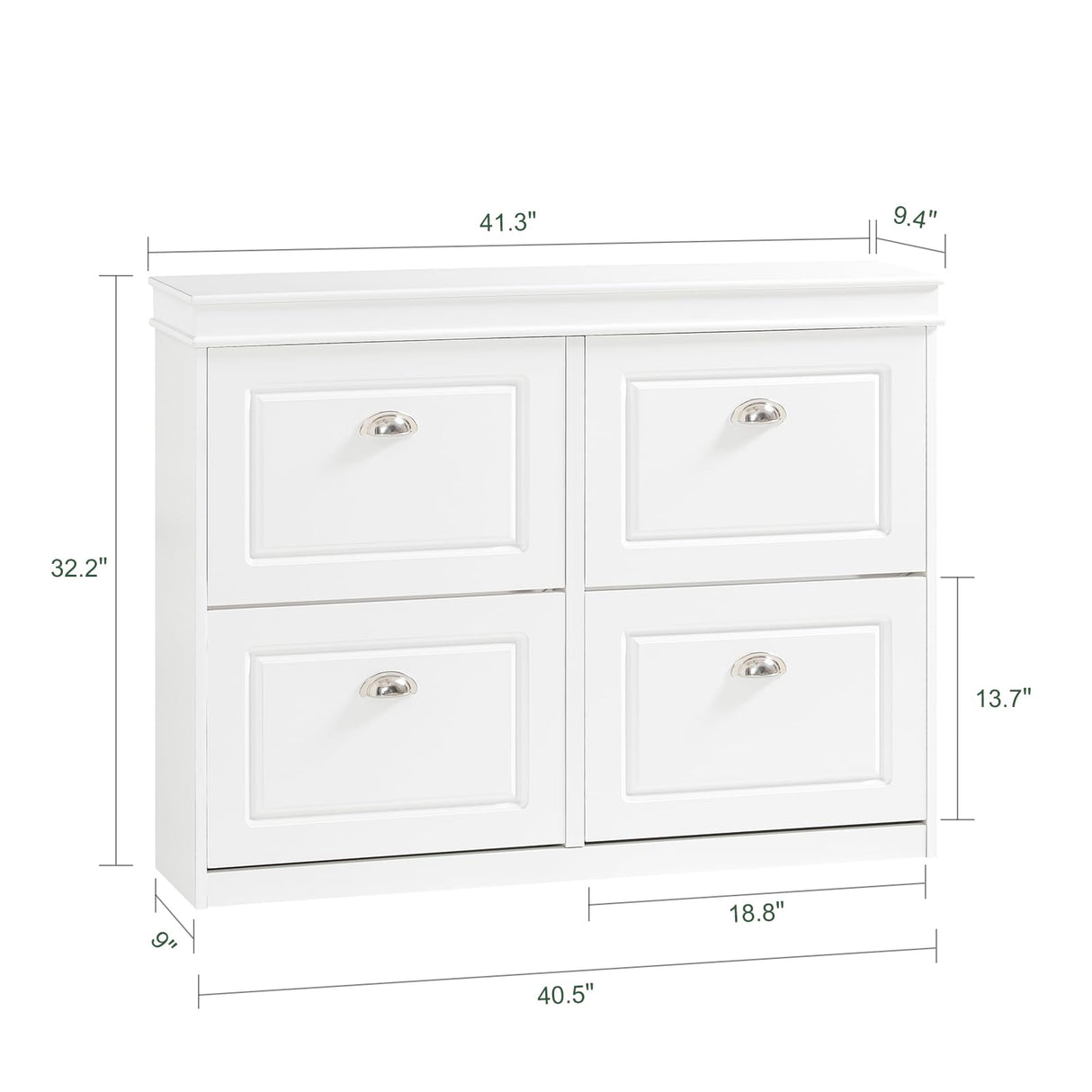 Haotian White Shoe Cabinet with 4 Flip Drawers, Large Freestanding Shoe Rack, Modern Shoe Organizer for Entryway, Hallway, Entance FSR79-W Haotian