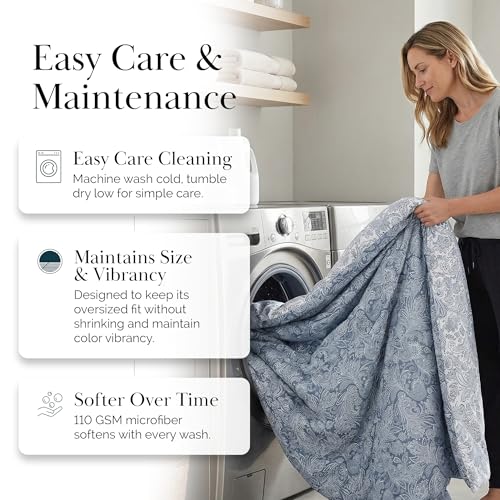 Southshore Fine Living, Inc. Oversized King Comforter Bed Set, Down Alternative Paisley Bedspread, Reversible Bedding Sets, California King Sized Comforter & Matching Shams, Blue/White Southshore Fine Living, Inc.