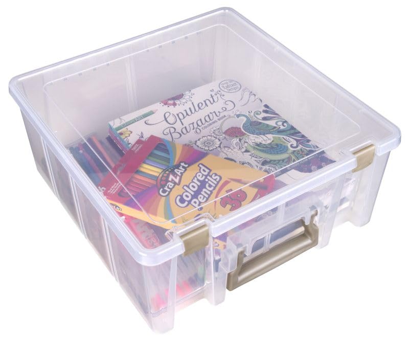 ArtBin Super Satchel Double Deep Compartment Box - Art Storage with 8 Removable Compartments, Smart Closure for Craft Supplies ArtBin