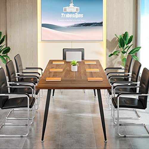 Tribesigns 6ft Conference Table for 6, Modern Conference Room Table with Metal Legs, Rectangular Meeting BoardroomTable for Office, Breakroom, Seminar, Podcast Tribesigns