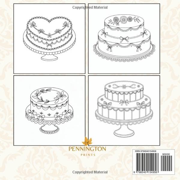 Fancy Cakes Coloring Book: Cute Victorian Style Cakes that are Bold and Easy to Color (Bold & Simple Coloring Books) WoodArtSupply