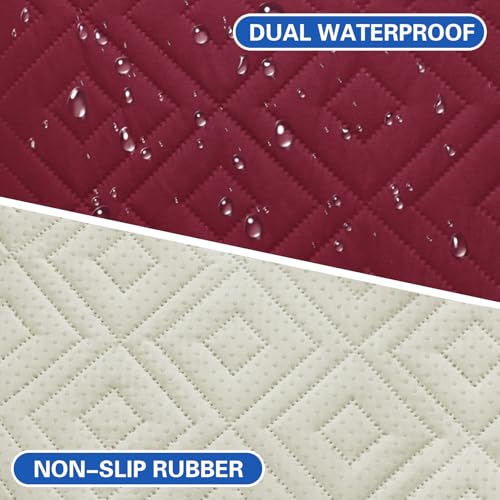 2026 Waterproof Sofa Dog Blanket (30"x70") Comfy Couch Sofa Mat for Pets with Anti-Slip Back, Universal Incontinence Lightweight Liner Pad for Furniture Car Picnic etc Durable Washable, Wine Red ZNSAYOTX