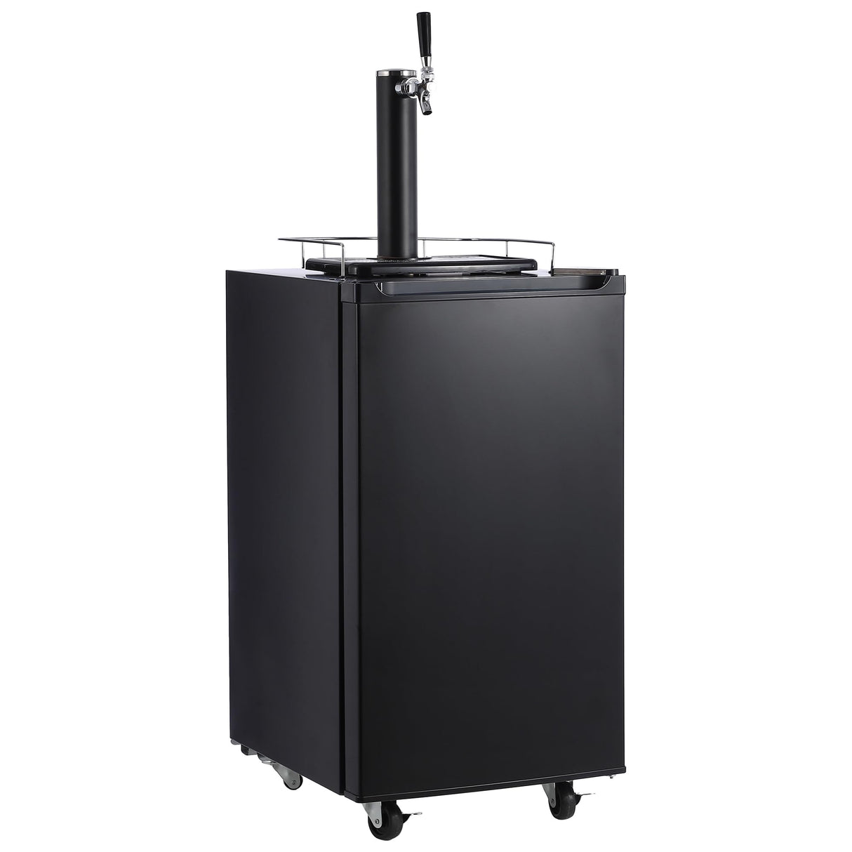 PioneerWorks Beer Kegerator, Single Tap Draft Beer Dispenser, Full Size Stainless Steel Keg Refrigerator With Drip Tray, CO2 Cylinder, 32°F- 50°F Temperature Control PioneerWorks