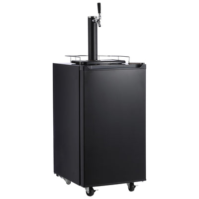 PioneerWorks Beer Kegerator, Single Tap Draft Beer Dispenser, Full Size Stainless Steel Keg Refrigerator With Drip Tray, CO2 Cylinder, 32°F- 50°F Temperature Control