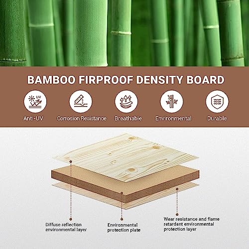 KingCamp Bamboo Folding Table Environmental Camping Table with Adjustable Height Aluminum Legs Heavy Duty 4-Folds Portable Camp Tables for Travel, Picnic, Party, Beach, 1-2 People KingCamp