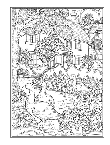 Creative Haven Small-Town Charm Coloring Book (Adult Coloring Books: In The Country) WoodArtSupply