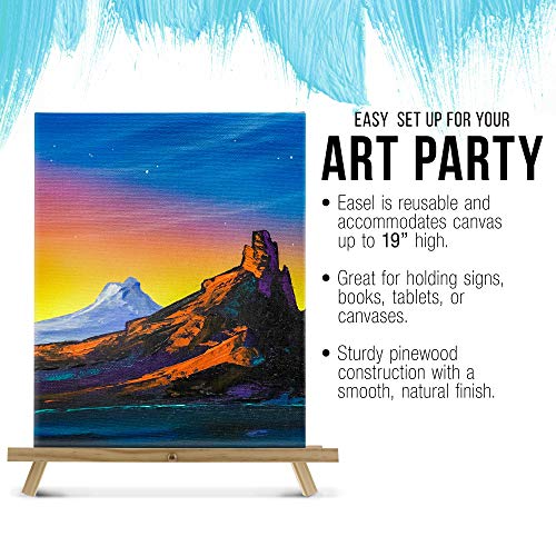 U.S. Art Supply 20" Large Natural Wood Display Stand A-Frame Artist Easel (Pack of 2) - Adjustable Wooden Tripod Tabletop Holder Stand for Canvas, Painting Party, Kids Crafts, Photos, Pictures, Signs U.S. Art Supply