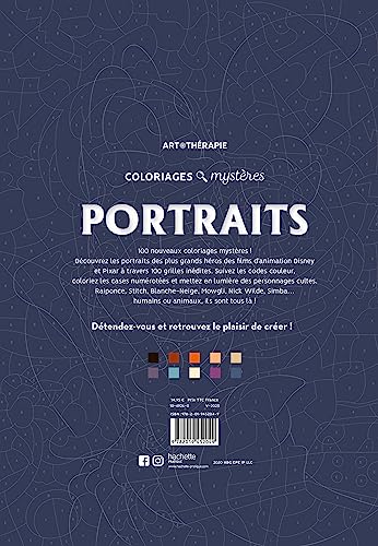 Coloriages mystères Disney - Portraits (trompe l'oeil) HACHETTE PRAT