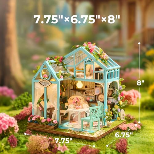 BenBen DIY Miniature House Kit, Mini House Building Kit for Adults, Model Craft Kits with Furniture, Tiny Dollhouse Diorama to Build for Hobbies, Gifts for Family and Friends(Garden Tea House)
