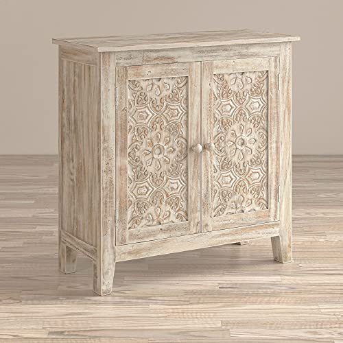 Jofran Inc. Global Archive Solid Mango Wood Hand Carved Accent Chest Jofran Inc.