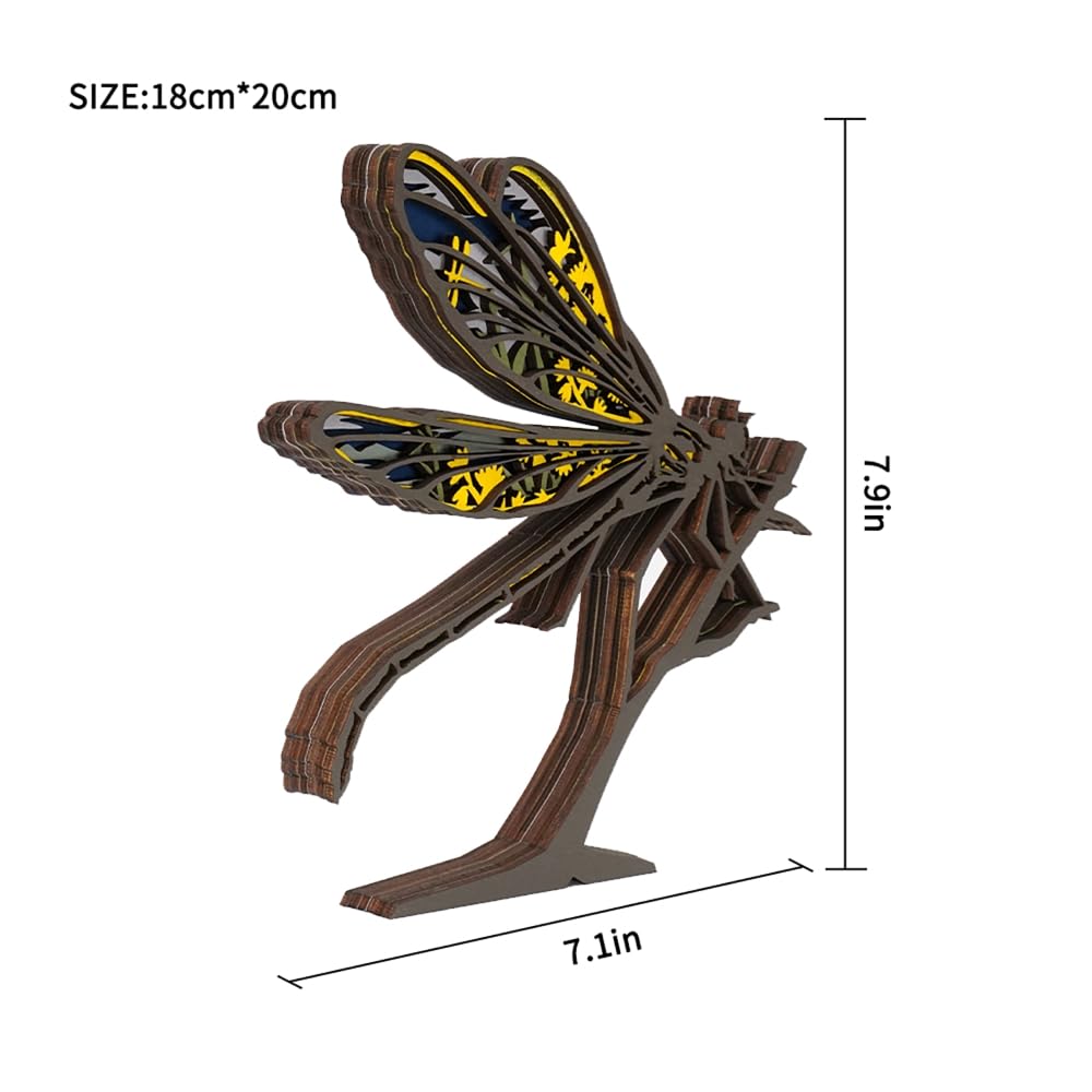 3D Wooden Animal Carving LED Night Light, Wood Carving Light, Modern Home Decoration, Decorative Tables, Cabinets, Living Rooms, Bedrooms, Offices, Farmhouses, Bookshelves, Perfect Holiday Gifts Tivisiy