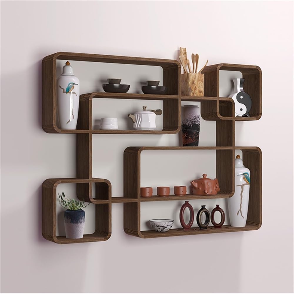 YWSXHS Collectibles Display Case, Wooden Cubby Box Display Shelf Organizer Storage, Wall Mountable Curio Display Case, Wall Mounted Shelves for Bedroom, Corridor, Entrance, Living Room, Office(Small) YWSXHS