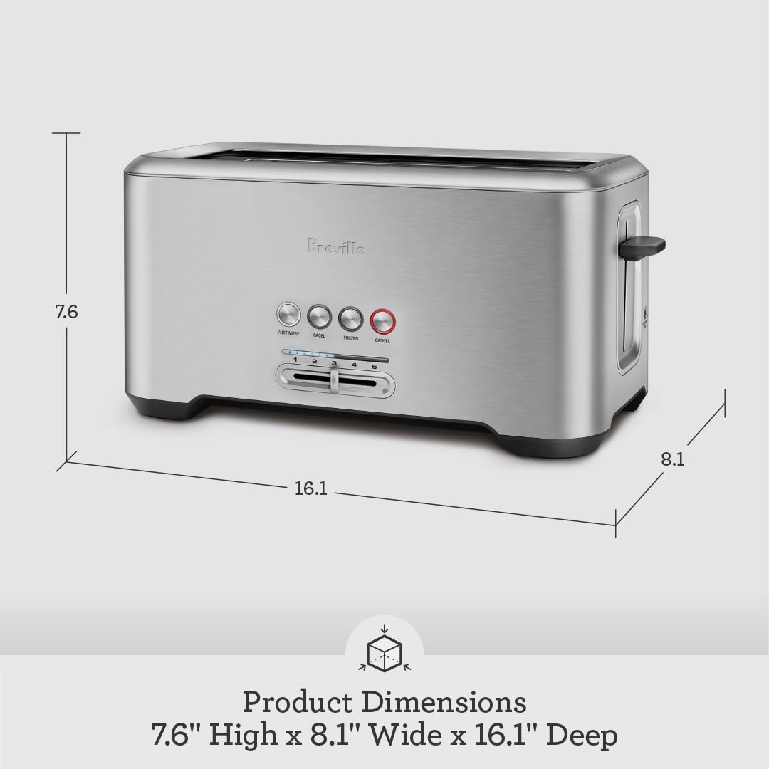 Breville Bit More Toaster 4 Slice BTA730XL, Brushed Stainless Steel Breville