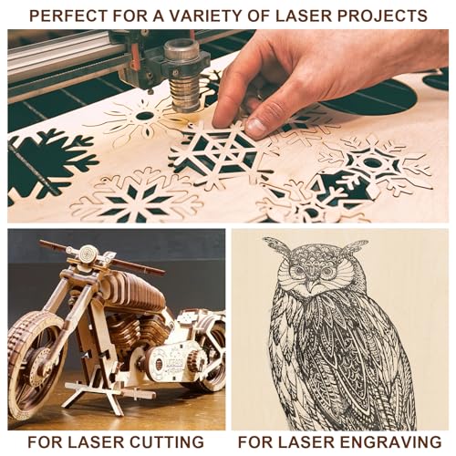 6 Pack Basswood Sheets for Crafts 12"x18"x1/8", 3mm Thick Plywood Sheets Board for Craft, Unfinished Wood Sheet for Laser Cutting & Engraving, Wood Burining, Painting, Staining,Architectural Model PONGJA