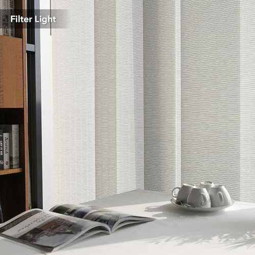 GoDear Design Adjustable Sliding Panel Track Blinds, Fits Windows, Patio Doors, Sliding Glass Doors, Room Dividers, Adjustable Track Width 45.8"- 86", Trimmable Panel Height Up to 96", Cirrus GoDear Design