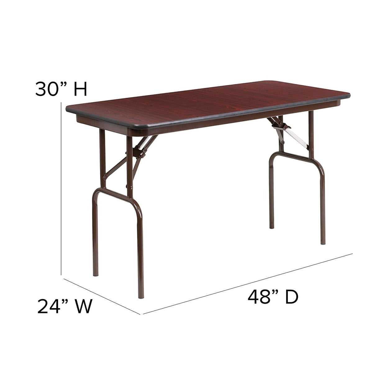 Flash Furniture Frankie 4-Foot Mahogany Melamine Laminate Folding Banquet Table Flash Furniture