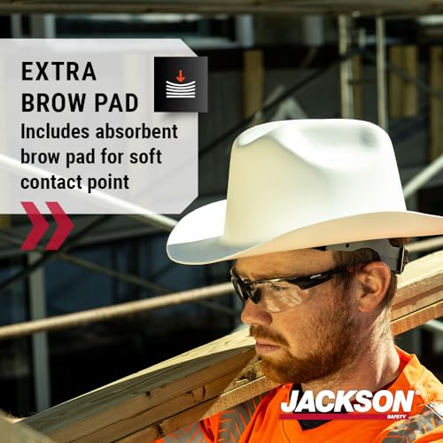 Jackson Safety Cowboy Hard Hat - Western Outlaw Style Construction Helmet with Full Brim Sun Shade - ANSI Z89.1 & OSHA Compliant - (Multiple Colors) JACKSON SAFETY