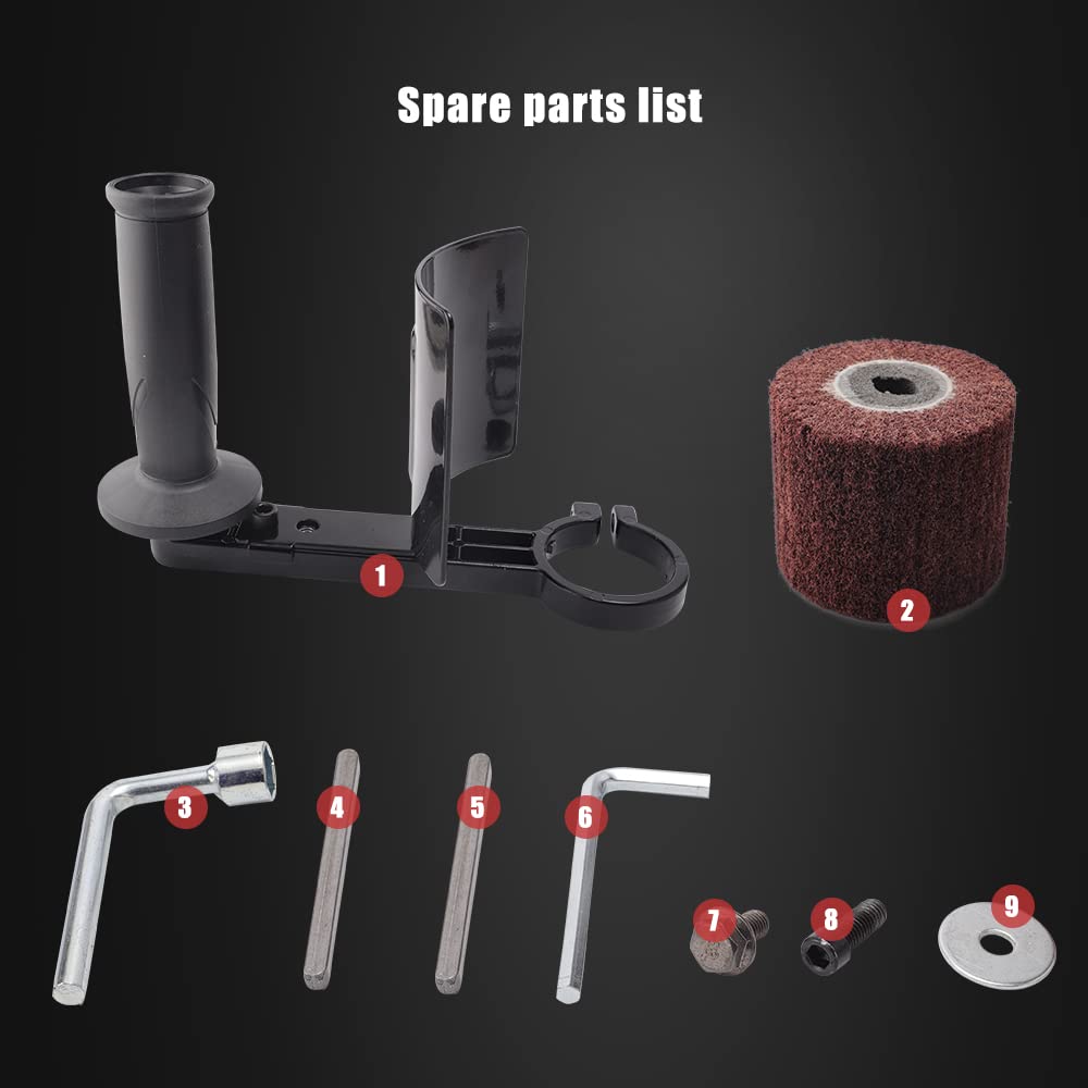 Burnishing Polishing Machine, ZFE Sander Polisher Kit, 1100W 380-1700r/min Handheld Electric Stainless Steel Polisher, 6 Speed Adjustable Wire Drawing Machine, for Wood Metal Stainless Steel ZFE