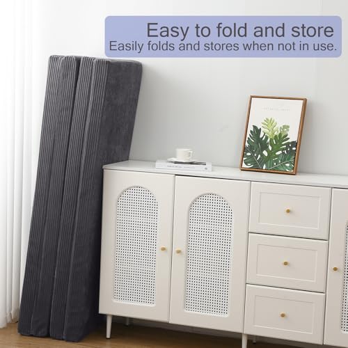 MeMoreCool Folding Foam Futon Mattress Queen, Foldable Japanese Floor Mattress, Sleeping Mat Pad for Adults Guests Sleepovers, 3 in Thick Tatami Mat Portable Shikibuton, Dark Grey MeMoreCool