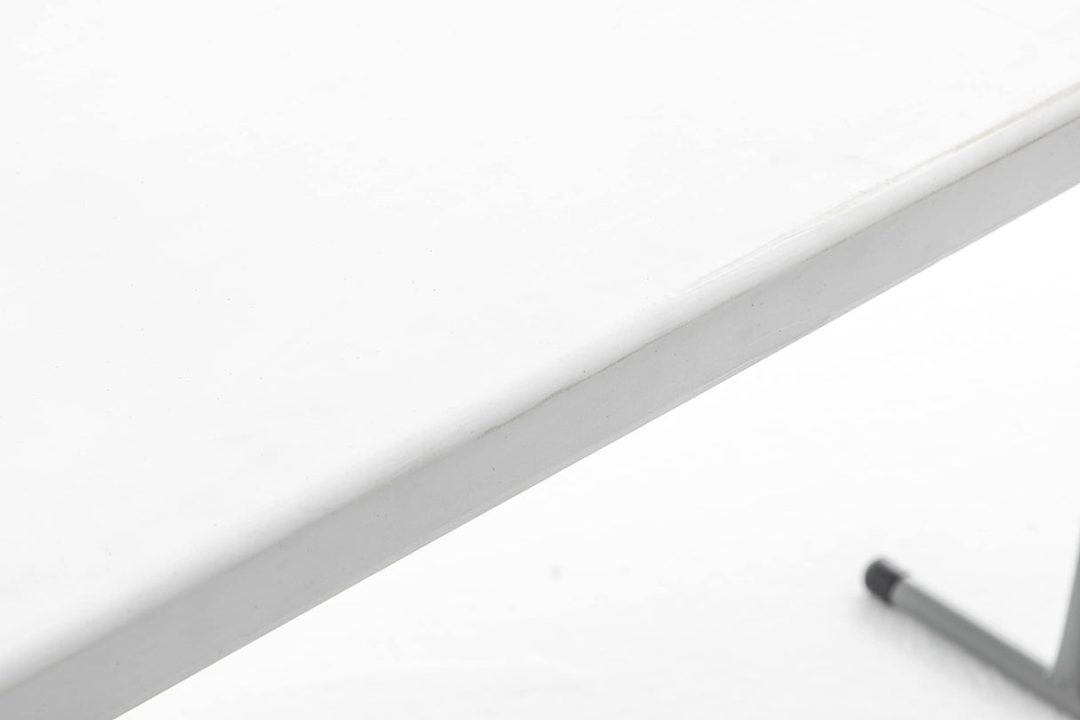 BTEXPERT 6-Foot-72 Long White Granite Plastic Folding Seminar Training Table Portable 18" Wide Narrow, 29" High, Events Indoor Outdoor Lightweight Set of 2 BTEXPERT