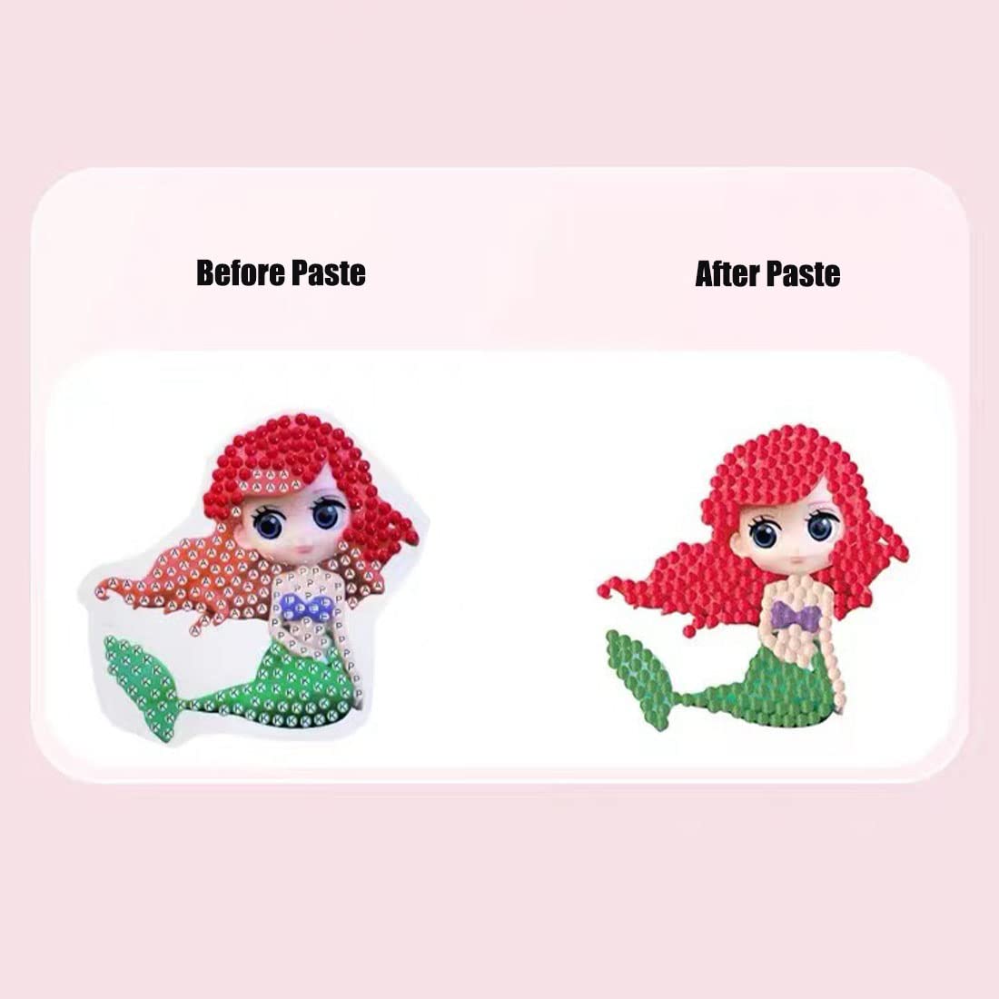 FLYSONG Diamond Art Kits for Kids, 5D DIY 24 PCS Mosaic Cartoon Princess Diamond Art Stickers Painting Gem Art Kits Crafts for Beginners Girls Boys FLYSONG