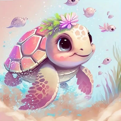 Sea Turtle Diamond Art Kits for Adults,Diamond Art Diamond Painting Kit,5D Diamond Painting DIY Full Drill Diamond Dots Painting with Tools,Gem Craft for Home Wall Decor 11.8x11.8in