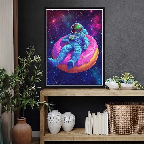 VAIIEYO Diamond Art Kits for Adults Astronaut, Diamond Painting Astronaut, Diamond Art Round Full Drill Crystal Rhinestone Diamonds Gem Art for Home Wall Decoration Gift 12X16 Inch-421 VAIIEYO