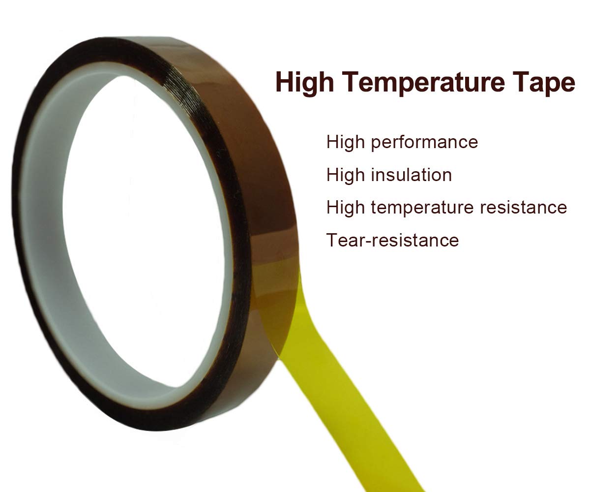TAPEGO High Temperature Heat Resistant Tape for Heat Transfer 3D Printers High Temp Tape,Kapton Tape Electronics Polyimide Tape 1 inch 36yds TAPEGO