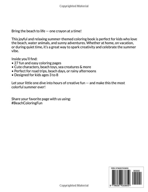 Beach Adventures: for kids coloring book WoodArtSupply