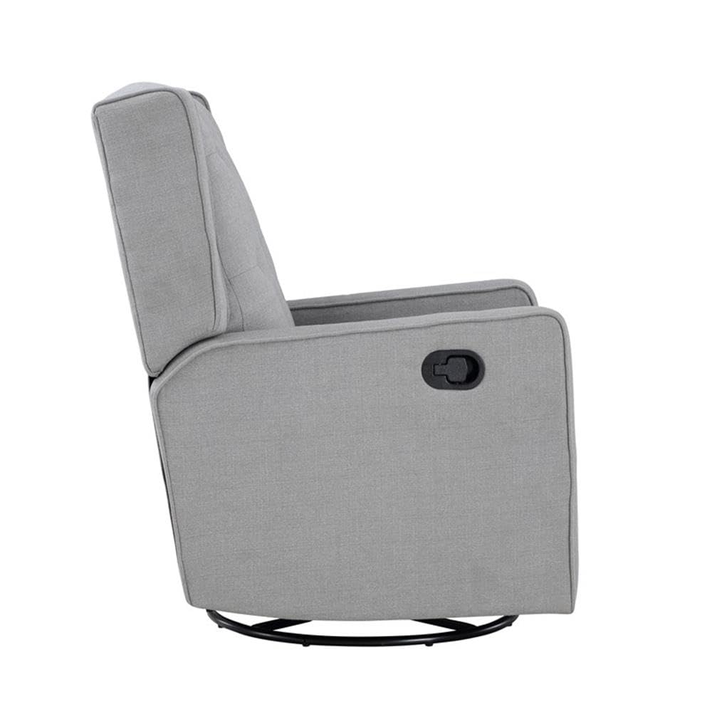 Suite Bebe Bryton Gliding Swivel Recliner - Tufted Woven Gray Fabric Suite Bebe