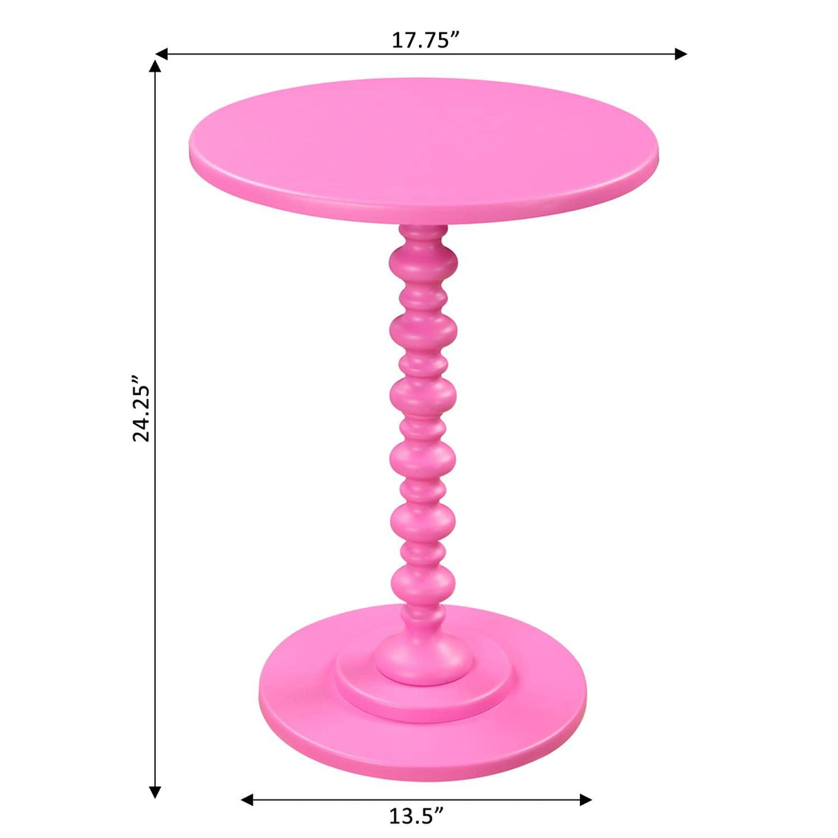 Convenience Concepts Palm Beach Spindle Table, Pink Convenience Concepts