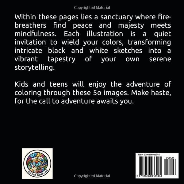 Calm Canvas Dragons: Coloring Book of Cuteness WoodArtSupply