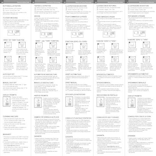 CAMRY Food Scale Portable Kitchen Scales Digital Weight Grams and Ounces Stainless Steel Panel for Baking Cooking Weight Loss, Accurate Bread Coffee Scale, 1g Increment Tare Function Small Size, Black CAMRY