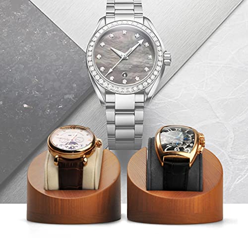 Woodten Solid Wood Single Watch Display Jewelry Watch Showcase Display Stand (Beige) Woodten